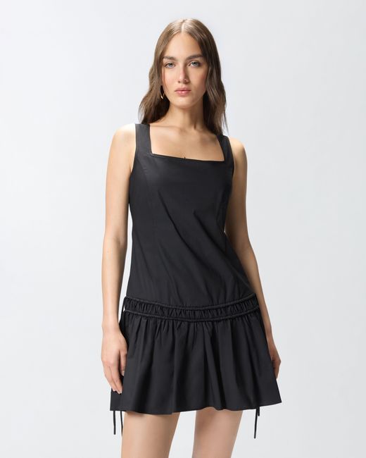 Pinko Black Short Dress With Gathering And Drawstring