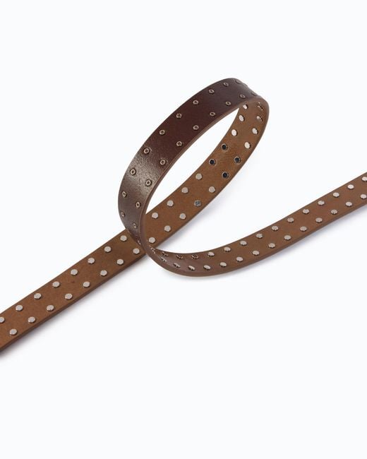 Pinko White Glossy Leather Belt With Love Birds Buckle And Studs, 2 Cm