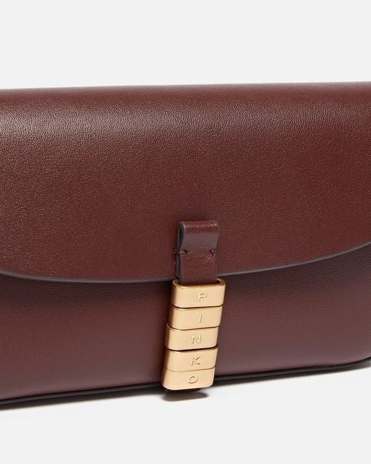 Pinko Purple Saddle Flat Medium Shoulder Bag