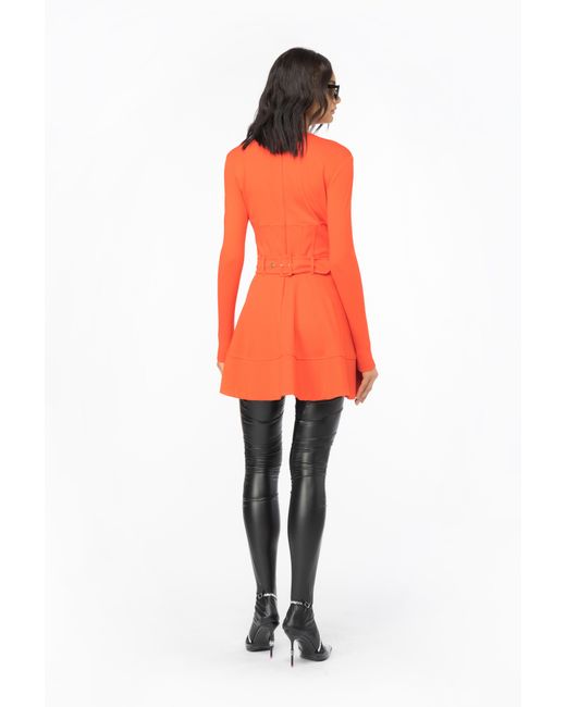 Pinko Mini Dress With Piercing Belt in Red Lyst