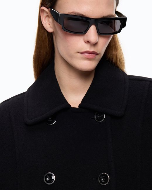 Pinko Black Double-Breasted Pea Coat