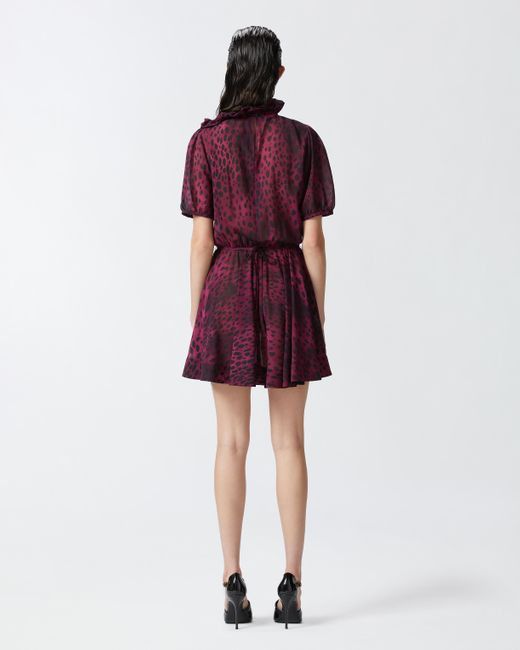 Pinko Purple Spotted Georgette Mini Dress