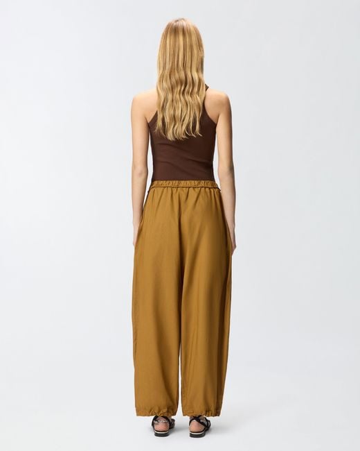 Pinko Natural Wide-Leg Trousers With Tie