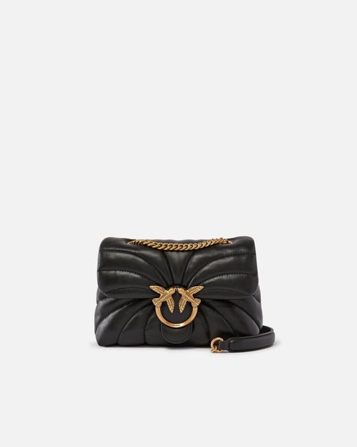 Pinko White Love Bag Puff Butterfly Mini Nappa Leather Crossbody Bag