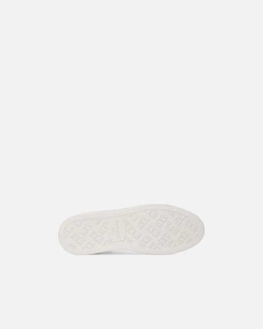Pinko White Leather Sneakers With Logo