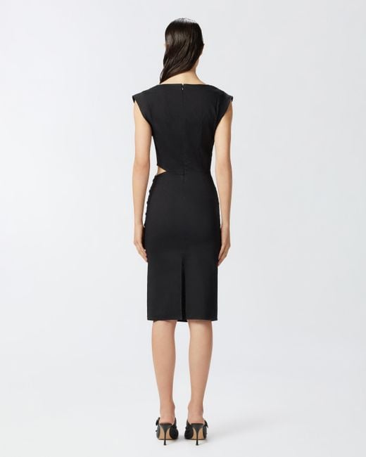 Vestido De Lino Sin Mangas Con Botones Pinko de color Black