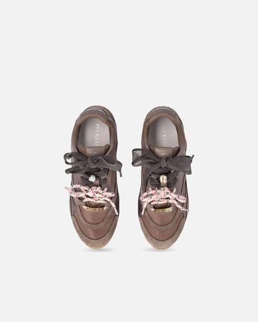 Pinko White Sneakers With Double Laces And Logo Details