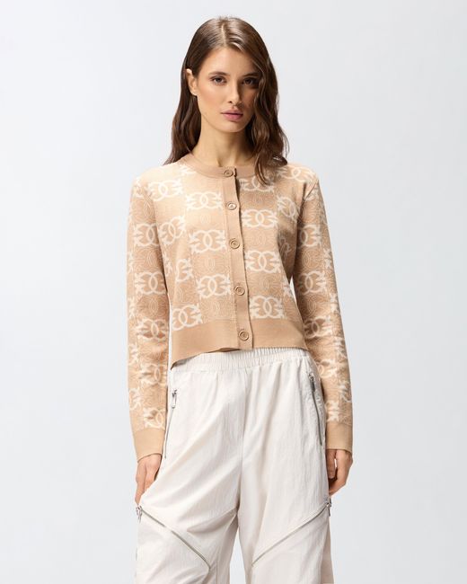 Cardigan À Logo Love Birds Pinko en coloris Natural
