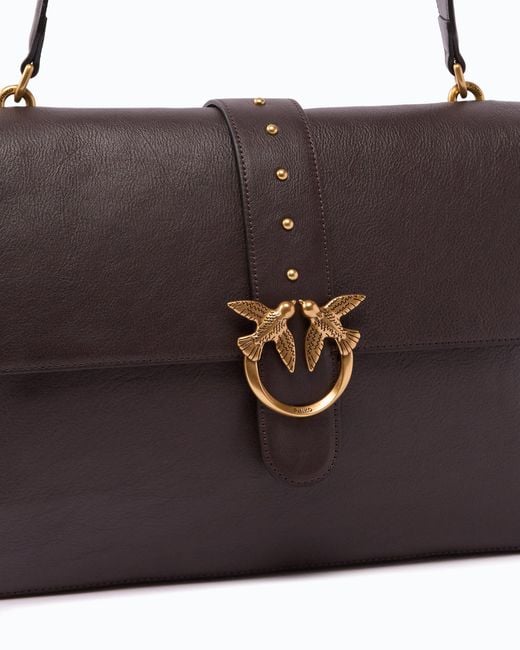 Pinko Brown Extra Love Bag One Slouchy Large Shoulder Bag