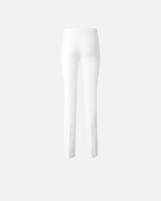 Pinko White Trousers With Adjustable Hem Slit Detail