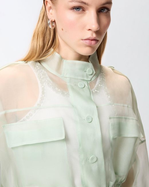 Pinko Green Cropped Pea Coat