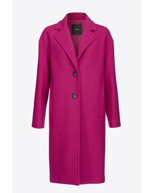 Pinko Pink Single-breasted Cloth Coat