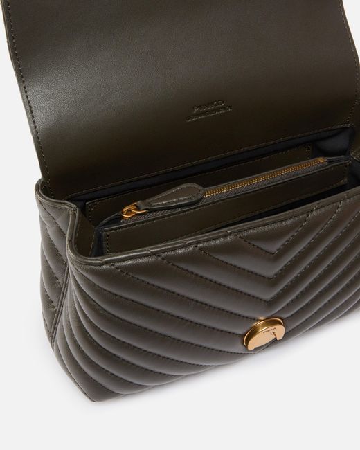 Pinko White Mini Handbag Lady Love Bag Puff Chevron