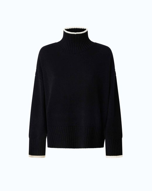 Pinko Black Wool And Cashmere Turtleneck Sweater
