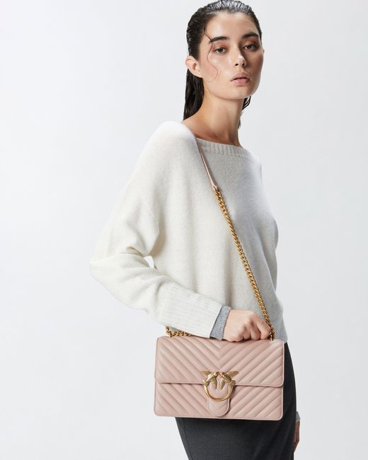 Pinko Pink Classic Love Bag One Chevron