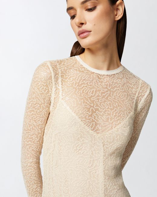 Abito Midi Rete Paillettes di Pinko in White