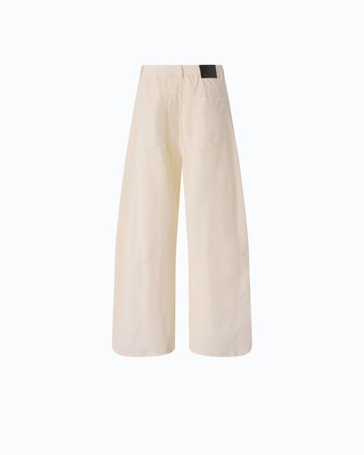 Pinko White Barrel-Fit Corduroy Trousers
