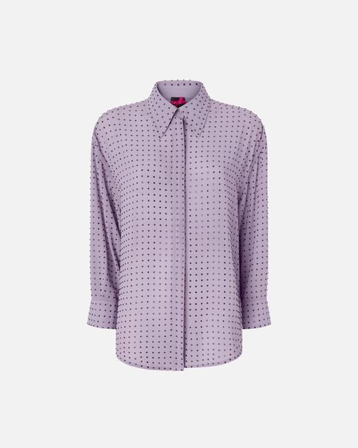 Pinko Purple Rhinestoned Georgette Shirt
