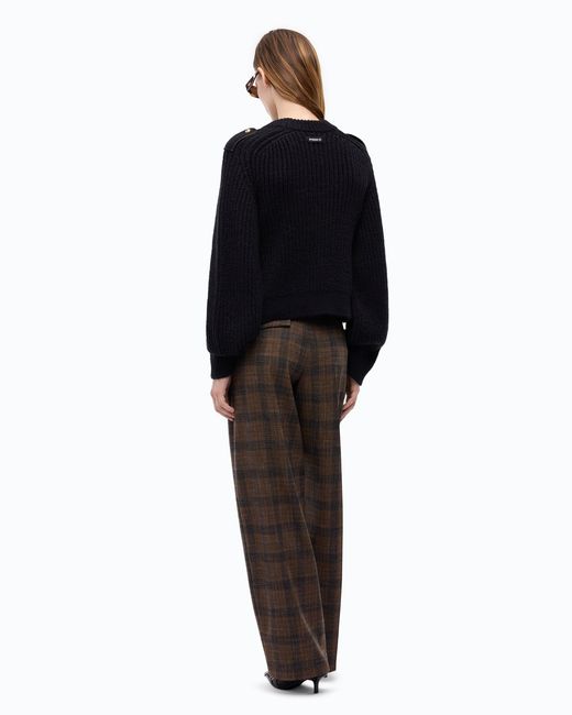 Pinko Black Ribbed Sweater With Small Pocket