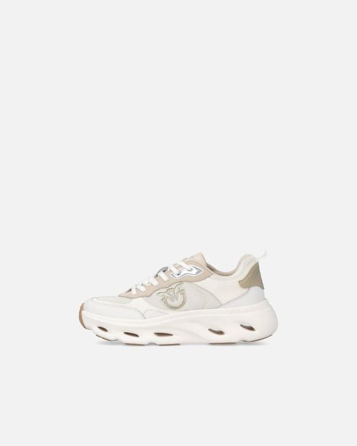 Pinko White Sneakers With Love Birds Logo