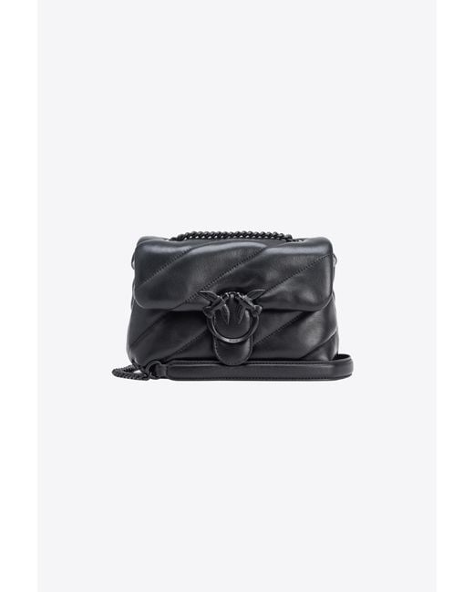 Pinko Black Mini Love Bag Puff In Colour-block Nappa Leather