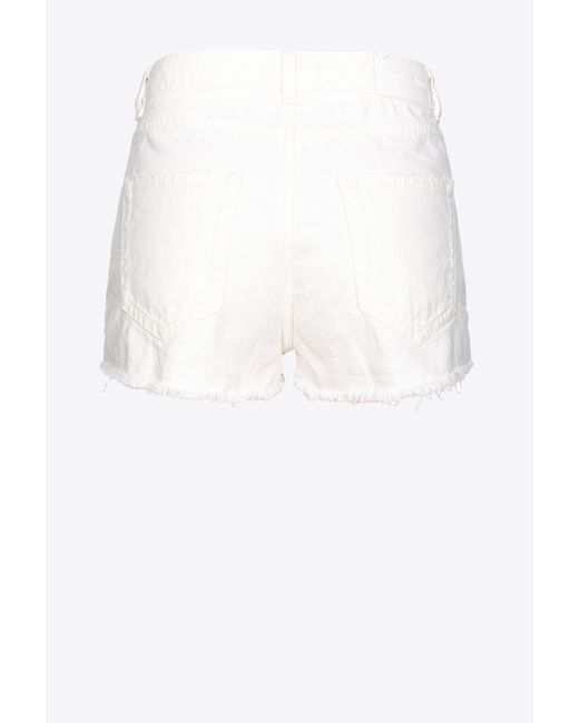 Pinko White Cotton Bull Shorts