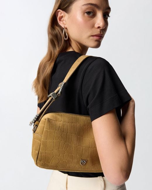Pinko White Medium Crossbody Bowler Bag