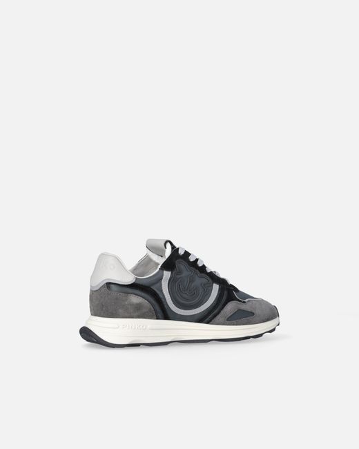 Pinko White Suede Sneakers With Logo