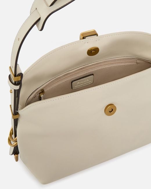 Pinko White Saddle Bag Small Leather Shoulder Bag