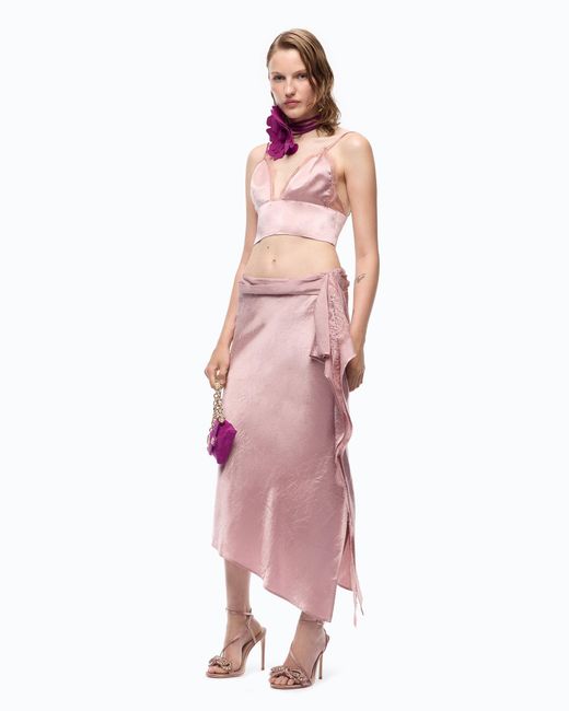 Pinko Pink Asymmetric Midi Skirt
