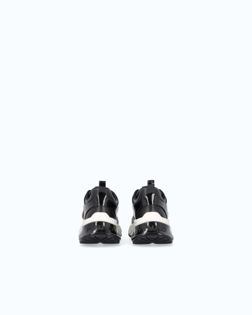 Pinko White Ariel Leather-Effect Sneakers With Mirror Detailing