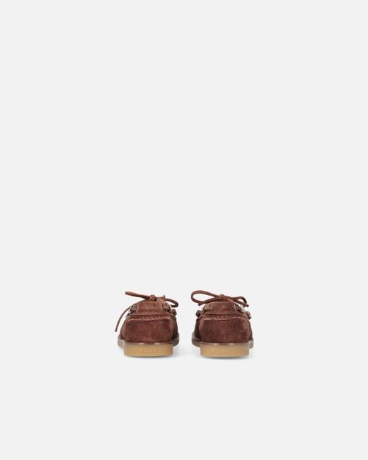 Pinko White Suede Moccasins With Jewel Details