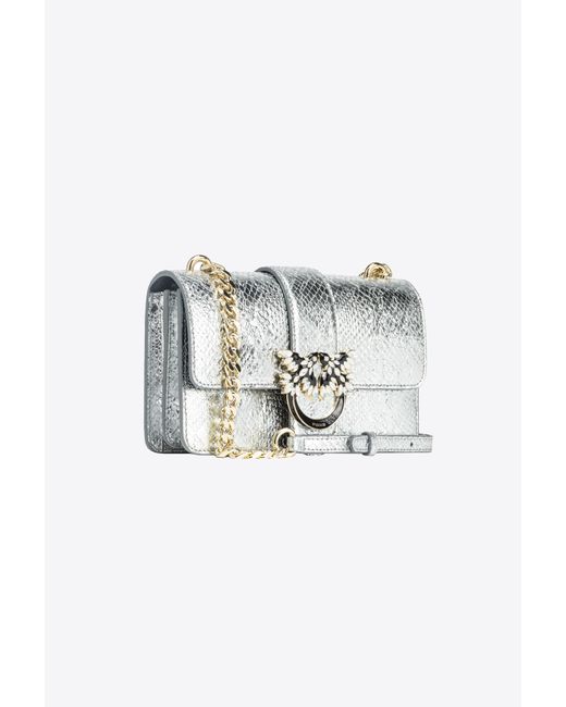 Pinko Galleria Mini Love Bag One In Punched Reptile Skin | Lyst