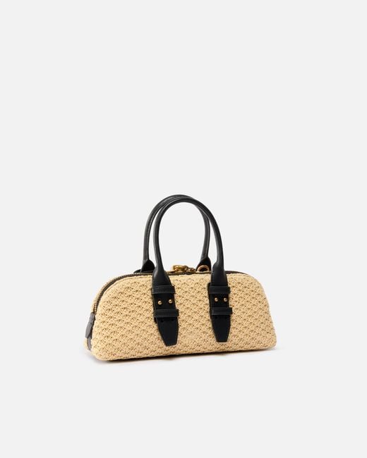 Pinko Natural Escape Bag Horizontal Small Raffia Handbag