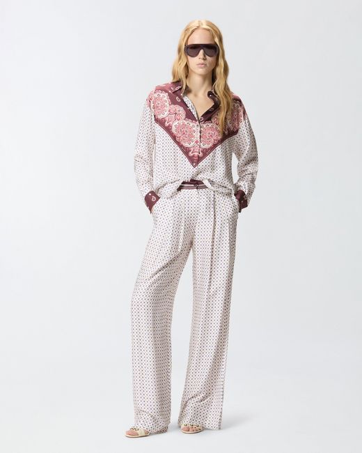 Pinko Multicolor Shirt With Tie Motif And Placed Print