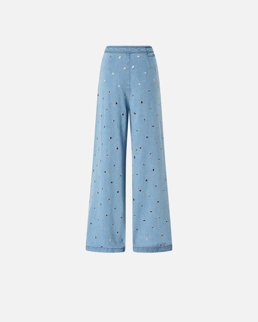 Pinko Blue Denim Jeans With Eyelets