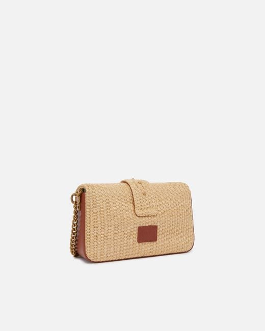 Borsa A Spalla Piccola Mini Love Bag Slouchy di Pinko in Natural