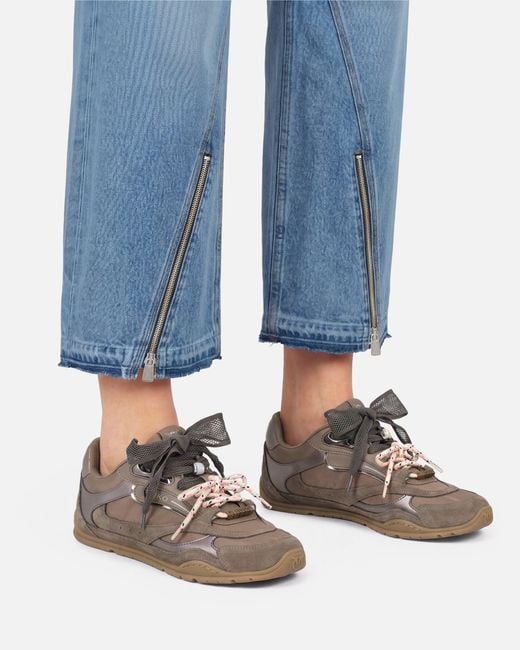 Pinko White Sneakers With Double Laces And Logo Details