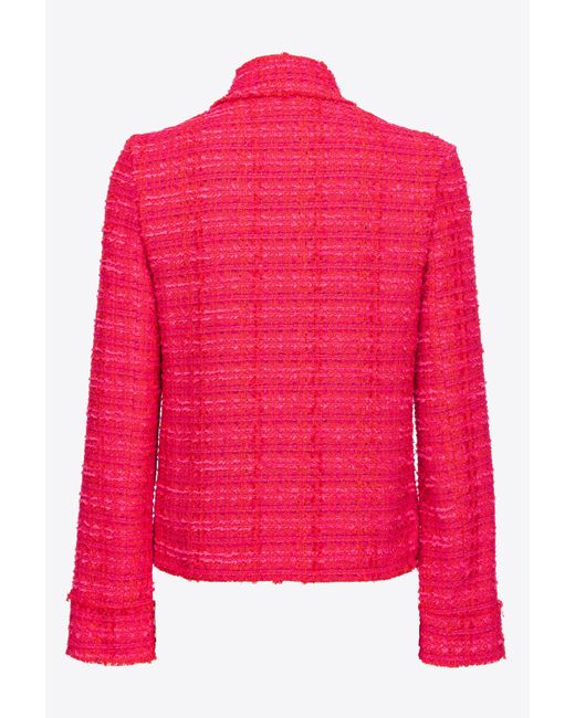Pinko Pink Patterned Tweed Jacket