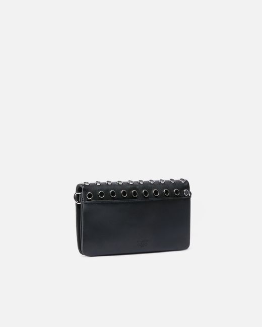 Pinko White Love Bag Click Soft Horizontal Mini Crossbody Clutch