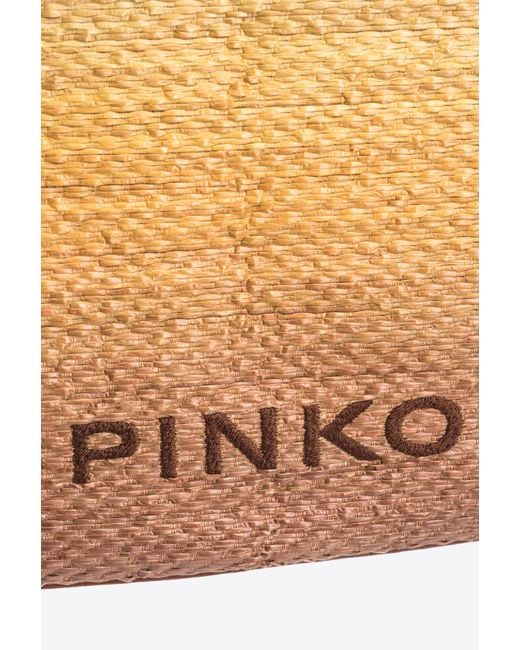 Pinko Multicolor Extra Pagoda Shopper Bag In Faded Raffia