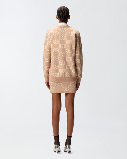 Pinko Natural Cardigan With Love Birds Logo