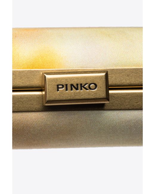 Pinko Natural Satin Clutch With Faded Print