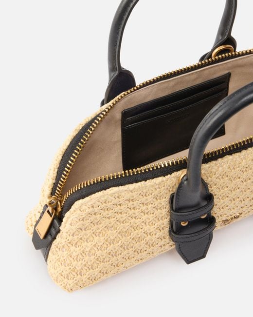 Pinko Natural Escape Bag Horizontal Small Raffia Handbag