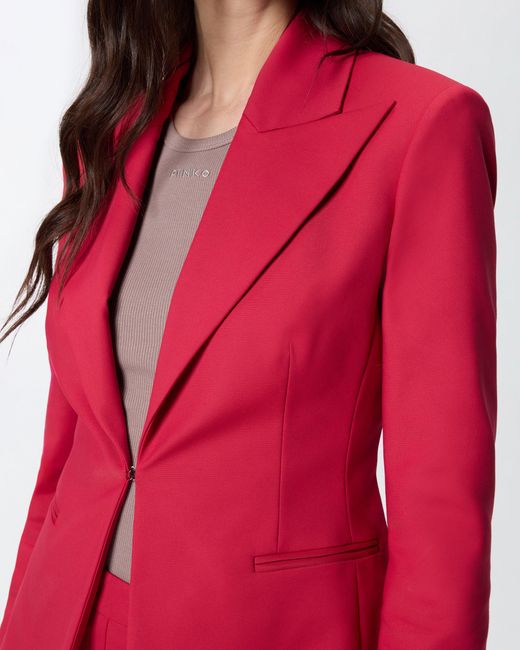 Pinko Red Satin Jacket With Rear Slit