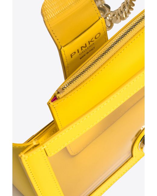 Pinko Yellow Galleria Mini Love Bag One Light In Transparent Material