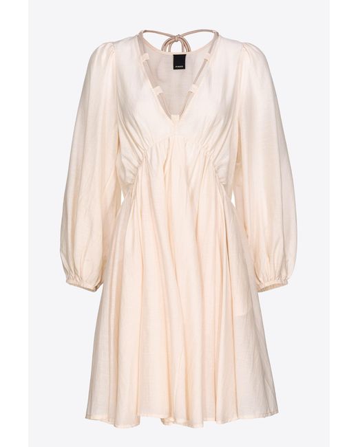 Pinko Natural Cotton And Silk Voile Dress