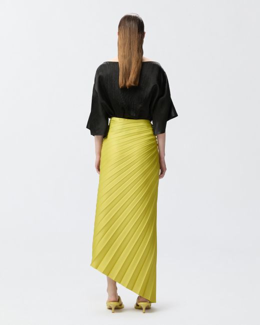 Pinko Multicolor Pleated Skirt With Asymmetric Hem
