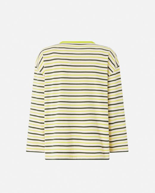 Pinko Green Striped Top With Embroidery
