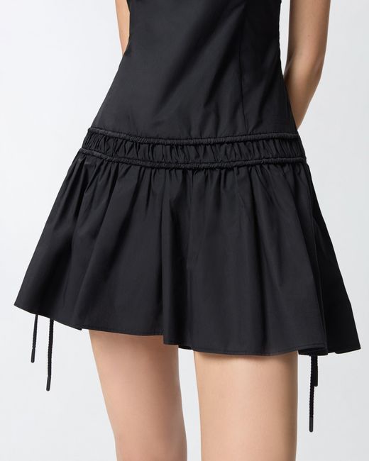 Pinko Black Short Dress With Gathering And Drawstring